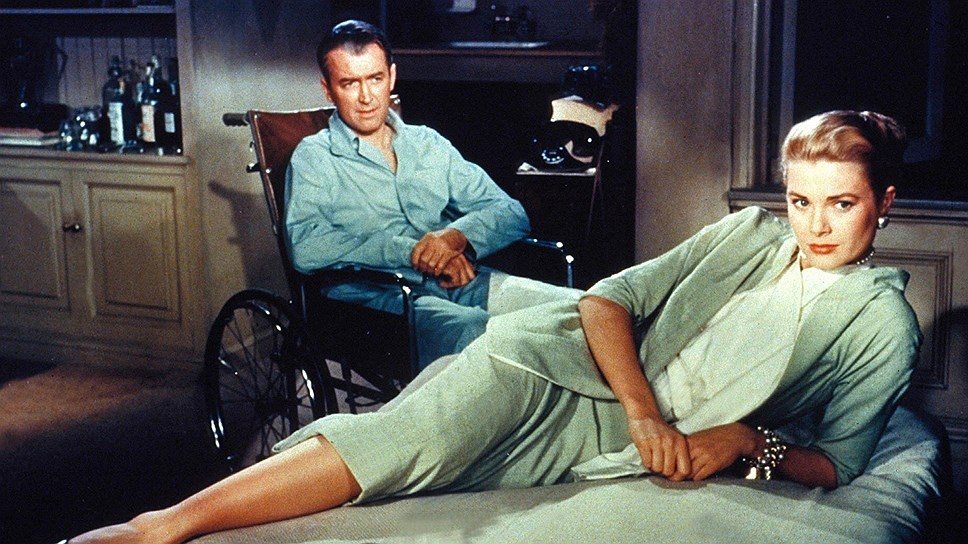 Джеймс Стюарт и Грейс Келли в фильме «Окно во двор», 1954 год