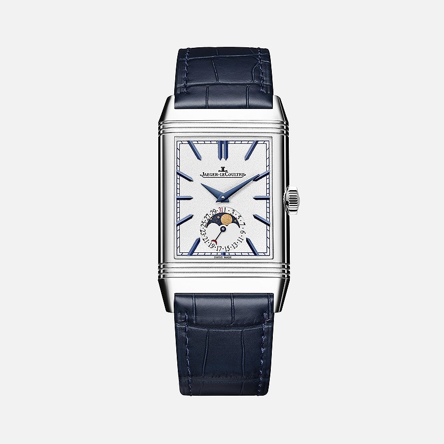 Jaeger-LaCoultre, часы Reverso Tribute Moon, 49,7 x 29,9 мм, сталь, механизм с ручным подзаводом