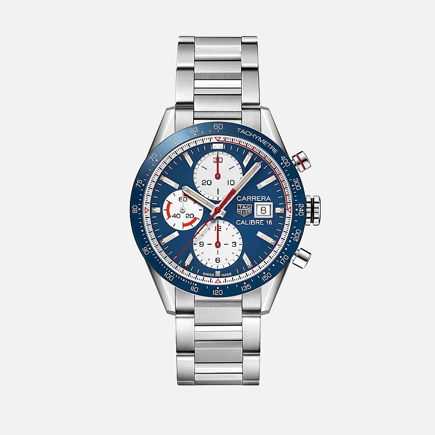 TAG Heuer, часы Carrera Calibre 16 Day-Date, 41 мм, сталь, механизм с автоматическим подзаводом