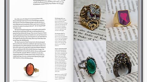 Разворот книги «Jewelry for Gentlemen» Джеймса Шервуда: мужские перстни