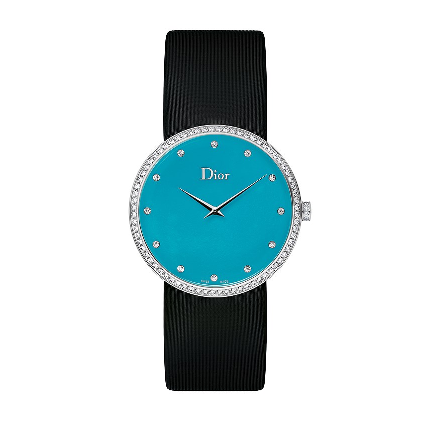 Dior Horlogerie, часы La D de Dior, белое золото, бирюза, бриллианты