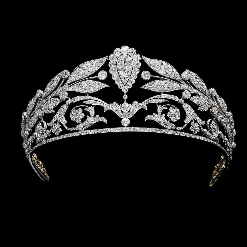 Тиара Fleurs de Lauriers, платина, бриллианты, Chaumet, 1920 год