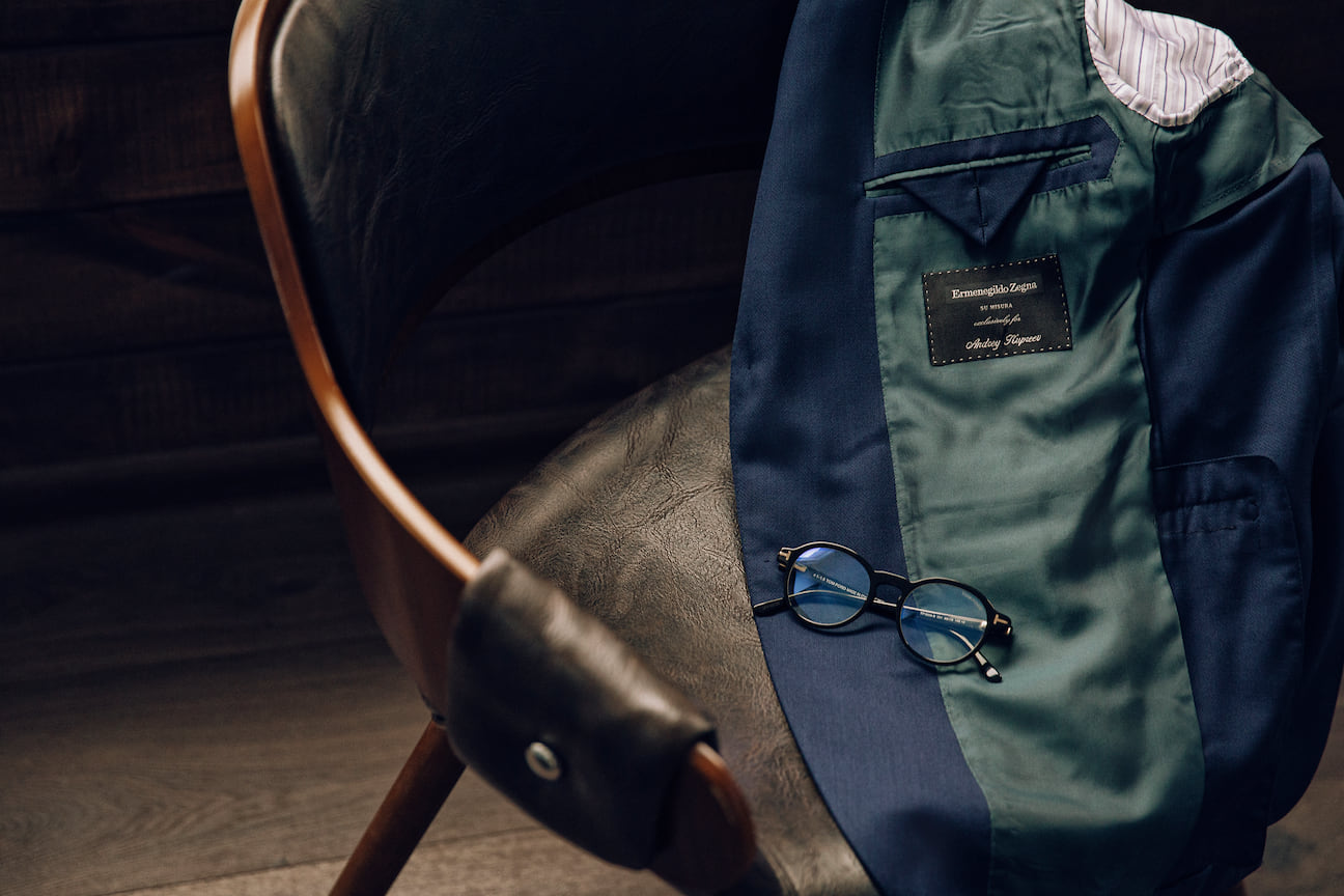 Пиджак Ermenegildo Zegna Exclusively For Andrey Kupreev, очки Tom Ford, ЦУМ