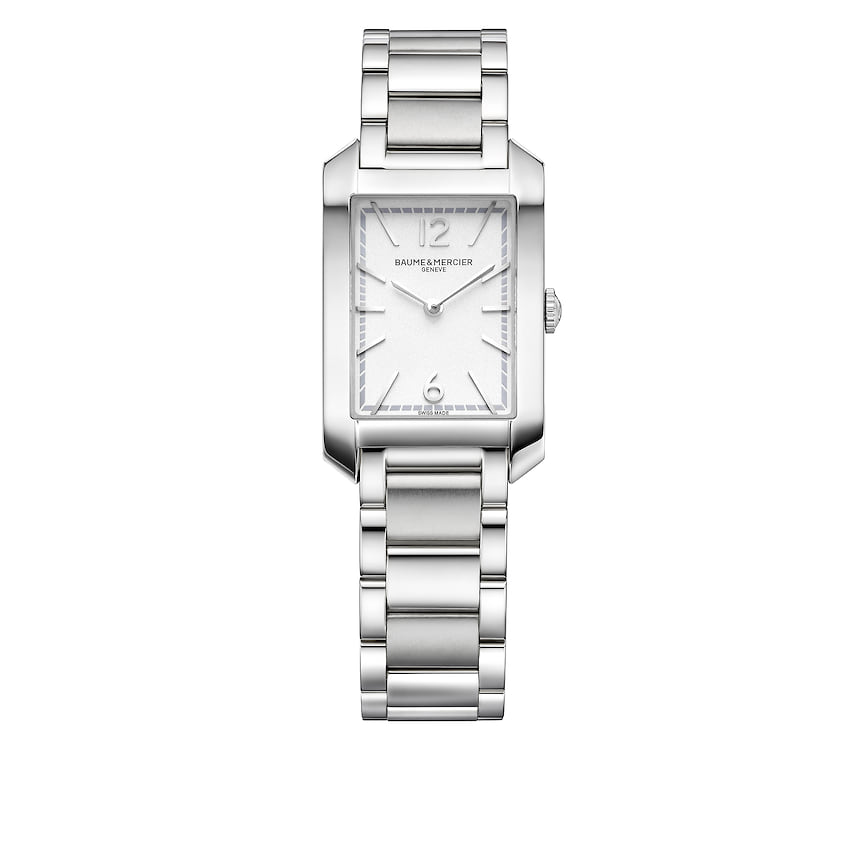 Baume &amp; Mercier, часы Hampton, 35 x 22 мм, сталь, кварцевый механизм, сменный браслет