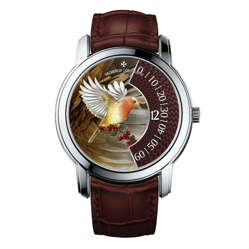 Vacheron Constantin, часы Les Cabinotiers The Singing Birds, 40 мм, белое золото, эмаль, механизм с автоматическим подзаводом