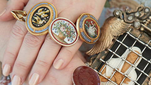 Антикварные кольца с микро мозаикой и инталиями 18 и 19 веков