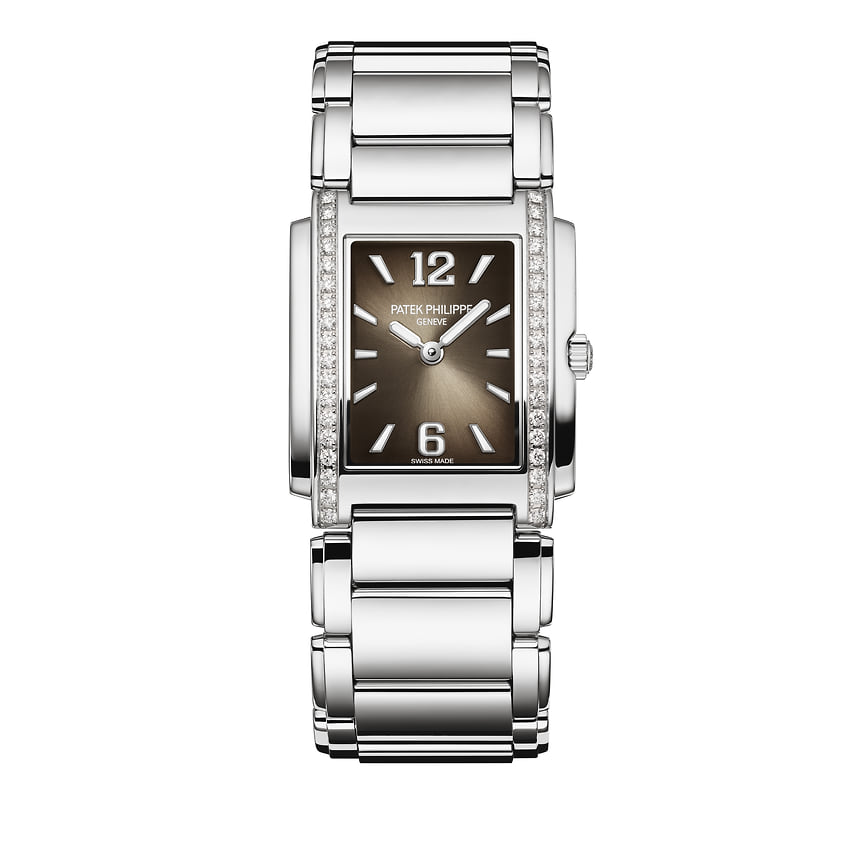 Patek Philippe, часы Twenty 4, 25 х 30 мм, сталь, бриллианты, кварцевый механизм