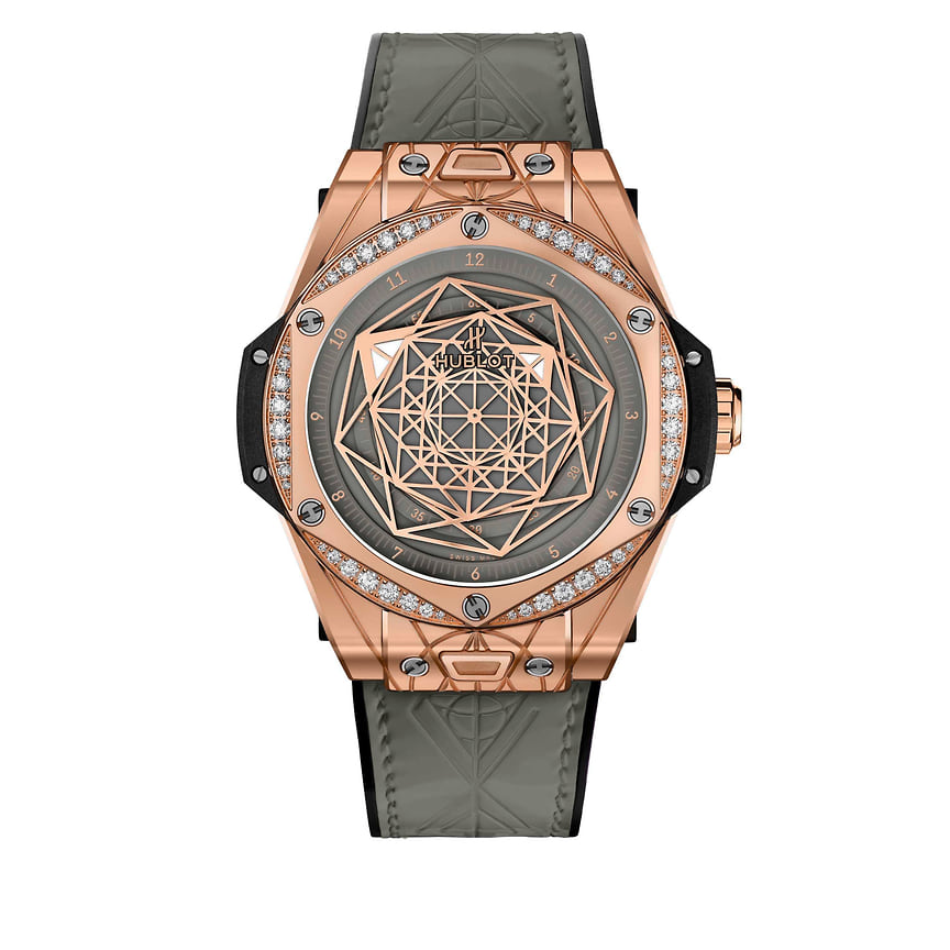 Hublot, часы Big Bang One Click Sang Bleu, 39 мм, розовое золото, бриллианты, механизм с автоматическим подзаводом