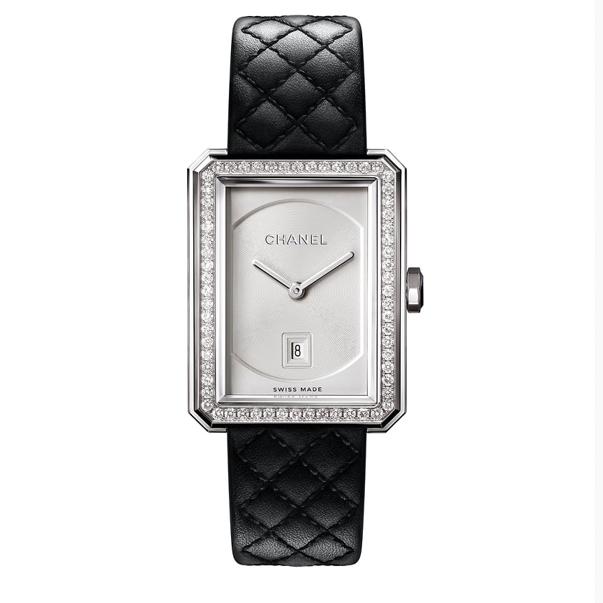 Chanel Watches, часы Boy.Friend, 34,6?26,7 мм, сталь, бриллианты, кварцевый механизм