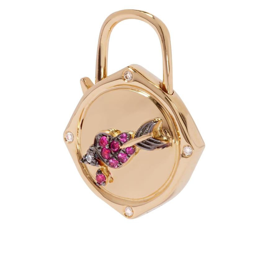 Annoushka, подвеска Heart Lovelock, желтое золото, сапфиры, бриллианты