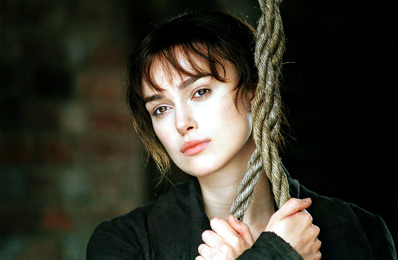 Кадр из фильма "Гордость и предубеждение", 2005. Актриса Кира Найтли в роли Элизабет Беннет