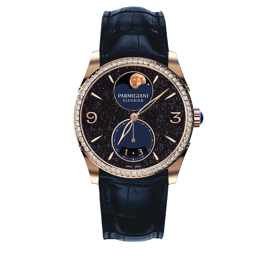 Parmigiani Fleurier, часы Tonda Metropolitaine Selene, розовое золото, лазурит, бриллианты