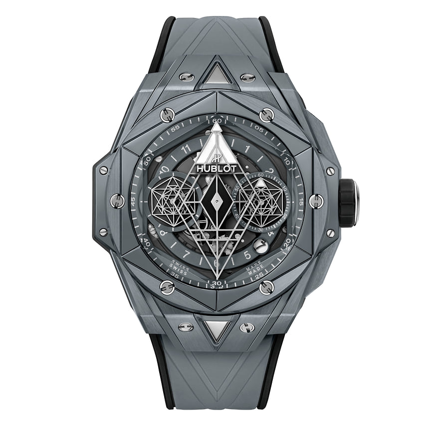 Hublot, часы Big Bang Sang Bleu II, 45 мм, серая керамика, механизм с автоматическим подзаводом