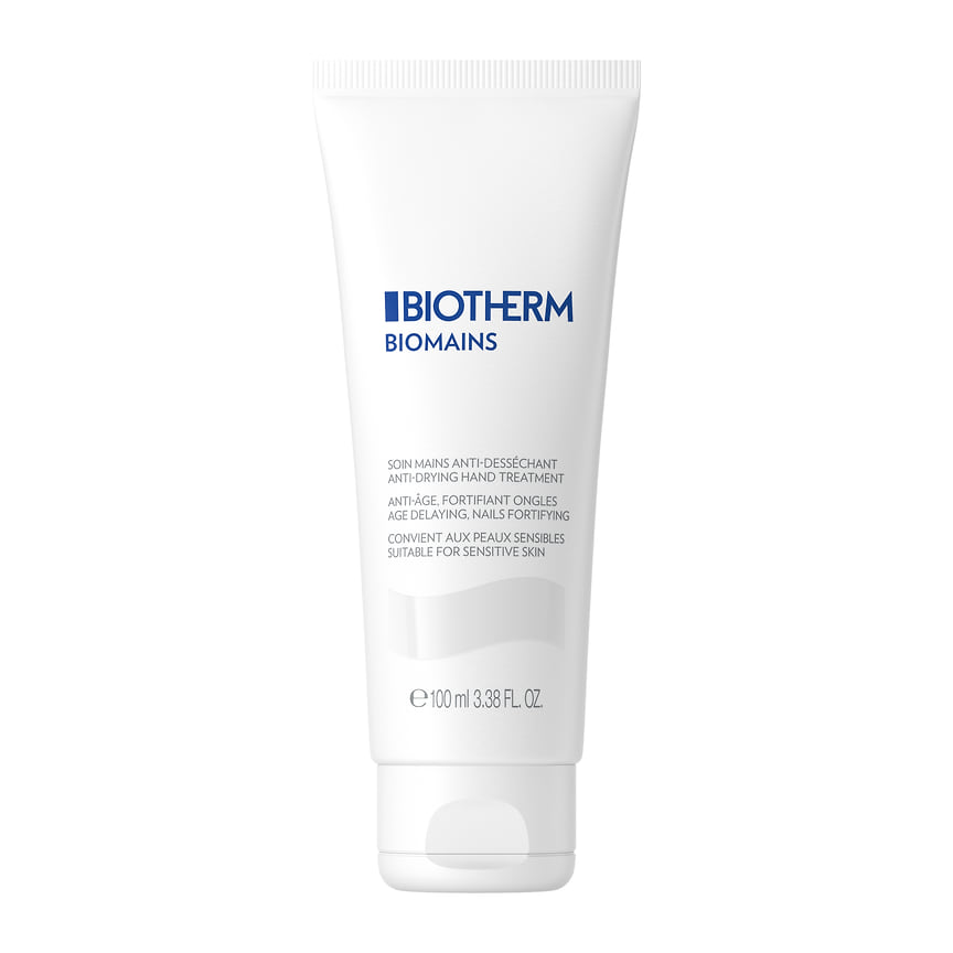 Biotherm, антивозрастной увлажняющий крем для рук и ногтей Biomains. Восстанавливает защитный барьер, смягчает кожу рук, укрепляет ногти.
