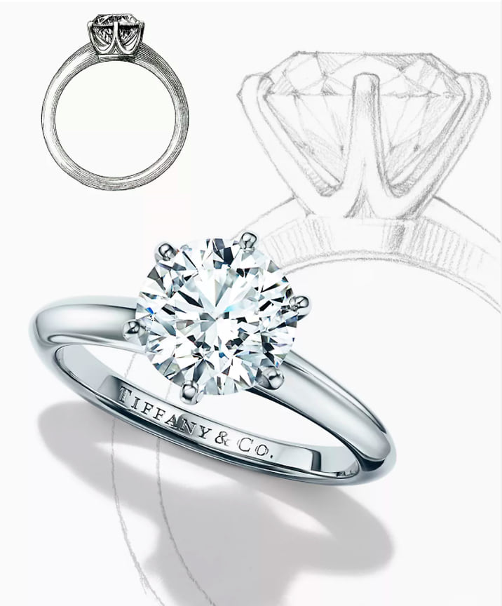 1886 год. Чарльз Льюис Тиффани представил помолвочное кольцо Tiffany Setting, в котором новаторская закрепка с шестью крапанами открыла бриллиант свету не только с верхней стороны, но и с боковых. Вот уже более 130 лет это кольцо является самым популярным помолвочным кольцом в мире