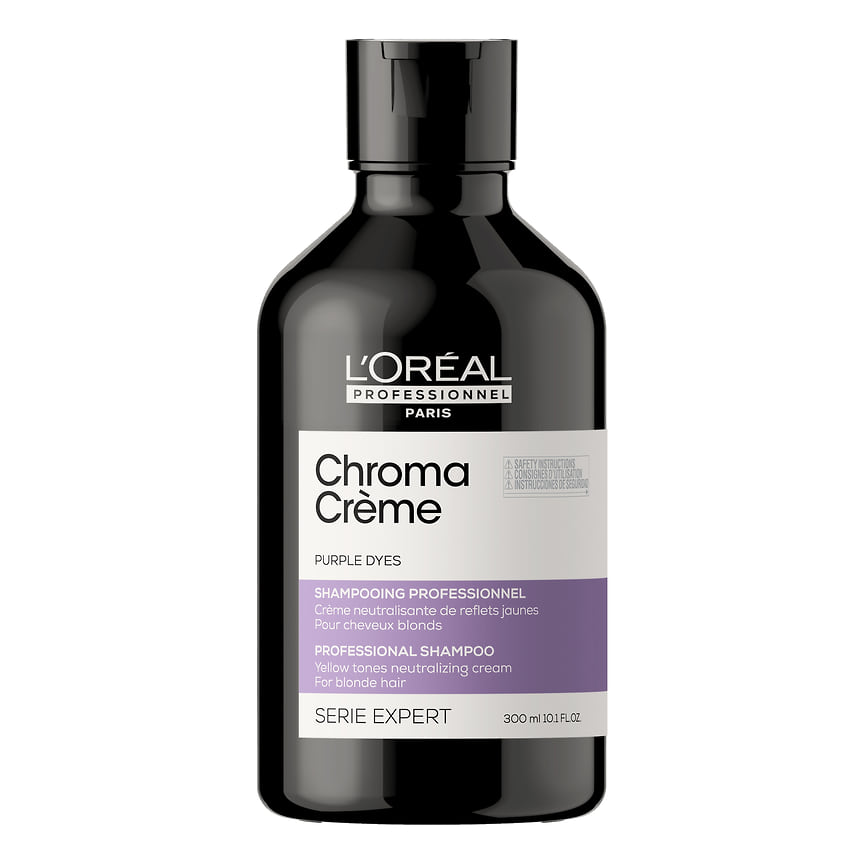 Нейтрализующий фиолетовый шампунь с ухаживающей формулой L’Oreal Professionel Chroma Creme.