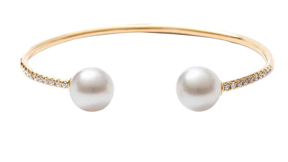 Autore Pearls, браслет Twin, розовое золото, жемчуг, бриллианты