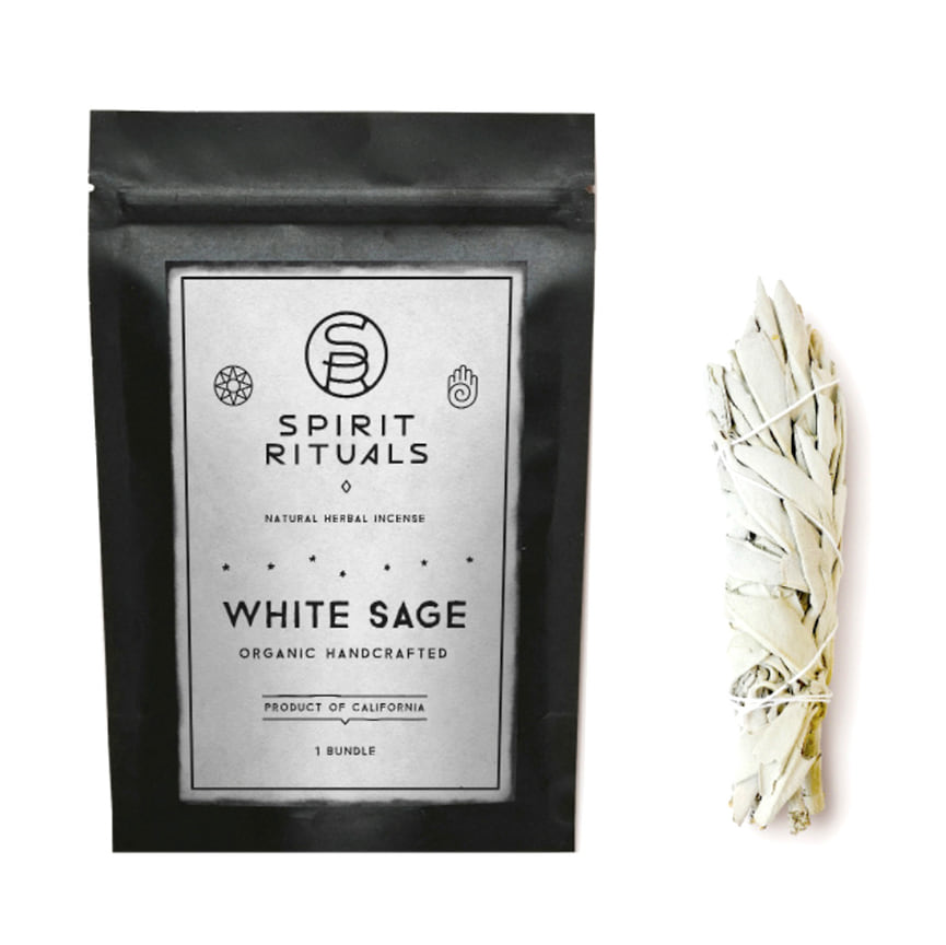 Spirit Rituals, калифорнийский белый шалфей White Sage для окуривания и очищения помещений, нейтрализации запахов и примесей в воздухе.