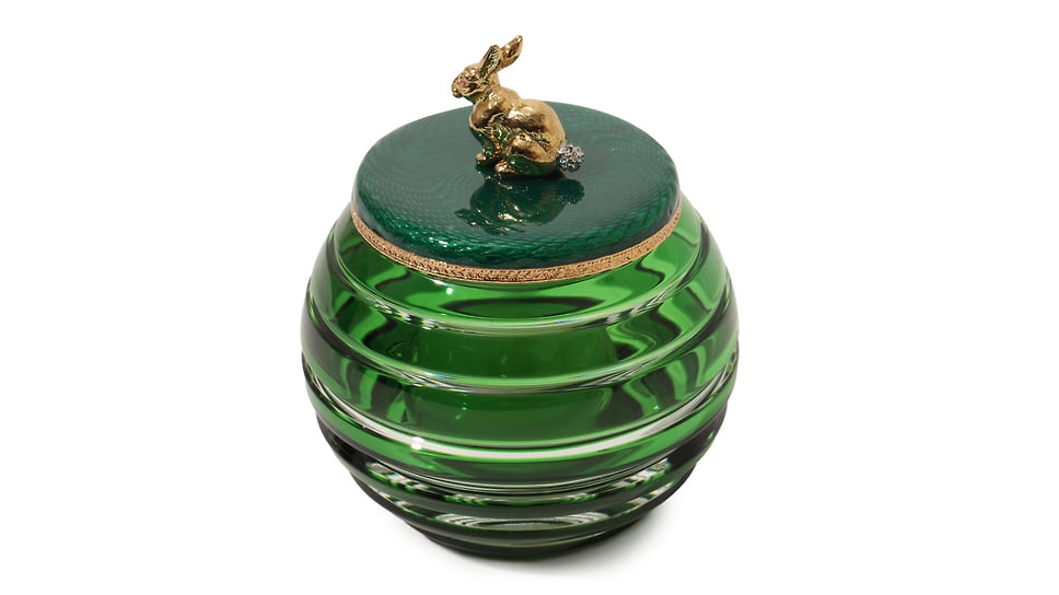 Faberge, подсвечник Rabbit, хрусталь, серебро