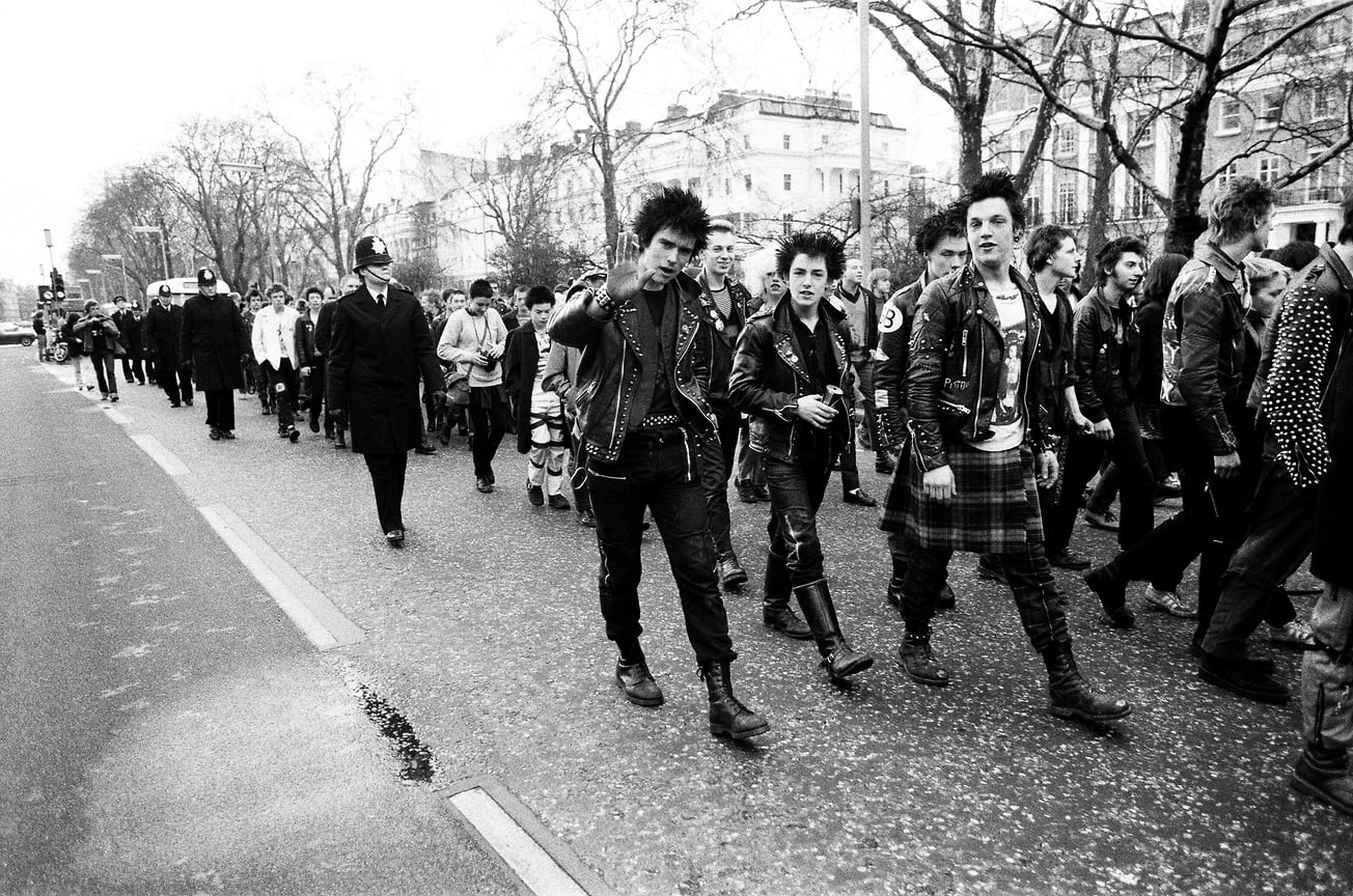 Марш панк-рокеров в Лондоне, 1980 год.