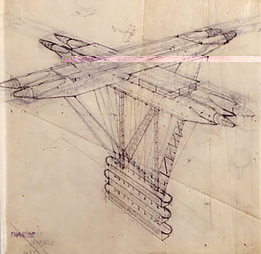 Сергей Грузенберг, летающая модель «Columbus», перспектива, 1920-е. Музей архитектуры имени А.В. Щусева
