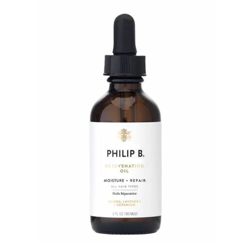 Philip B, восстанавливающее масло для волос Rejuvenating Oil: восстанавливает упругость, силу и блеск волос. В составе: эфирные масла растений и цветов