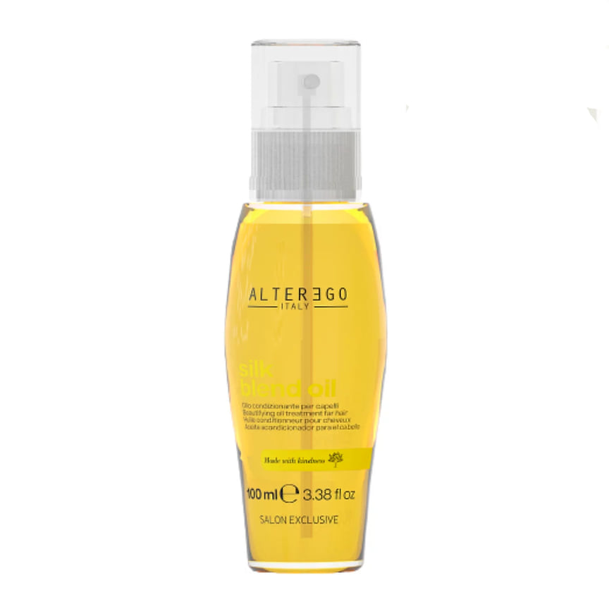 AlterEgo Italy, Шелковое ухаживающие масло Blend Oil: придает волосам блеск и мягкость. В составе: кокосовое, аргановое масла и масло Ши