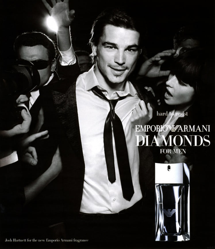 В 2008 году Джош Хартнетт стал лицом аромата Emporio Armani Diamonds