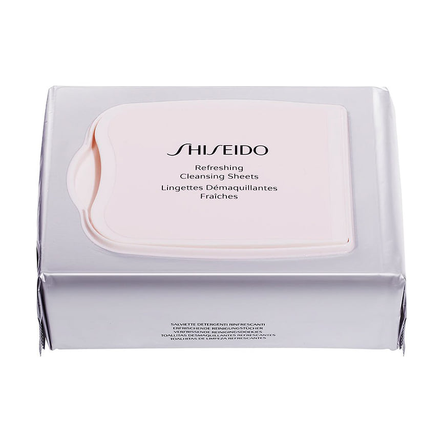 Shiseido, салфетки из натурального хлопка для очищения кожи лица и устранения блеска