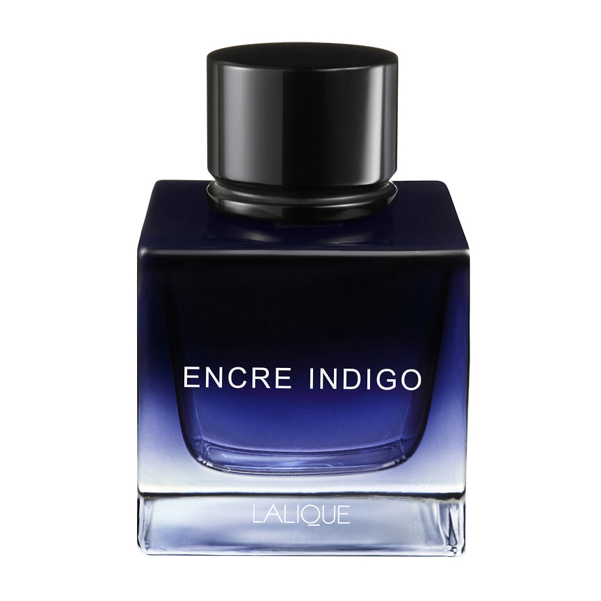 Lalique новый мужской аромат Encre Indigo. Ноты: розовый перец, плоды можжевельника, бергамот, черный чай, шафран, лавр, мадагаскарский ветивер, пачули и серая амбра