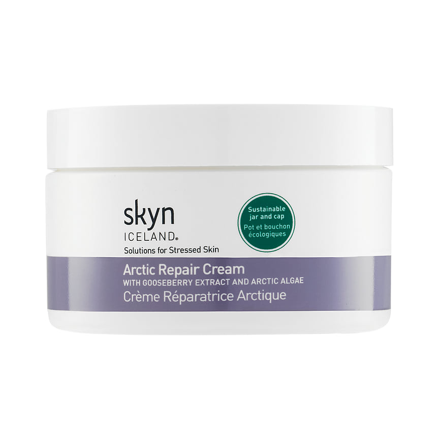 Skyn Iceland, увлажняющий крем для лица и тела Arctic Repair Cream: восстанавливает естественный уровень увлажненности и наполненности кожи. В составе: арктические водоросли, коллоидная овсянка, экстракт крыжовника, масло семян черники, витамин F