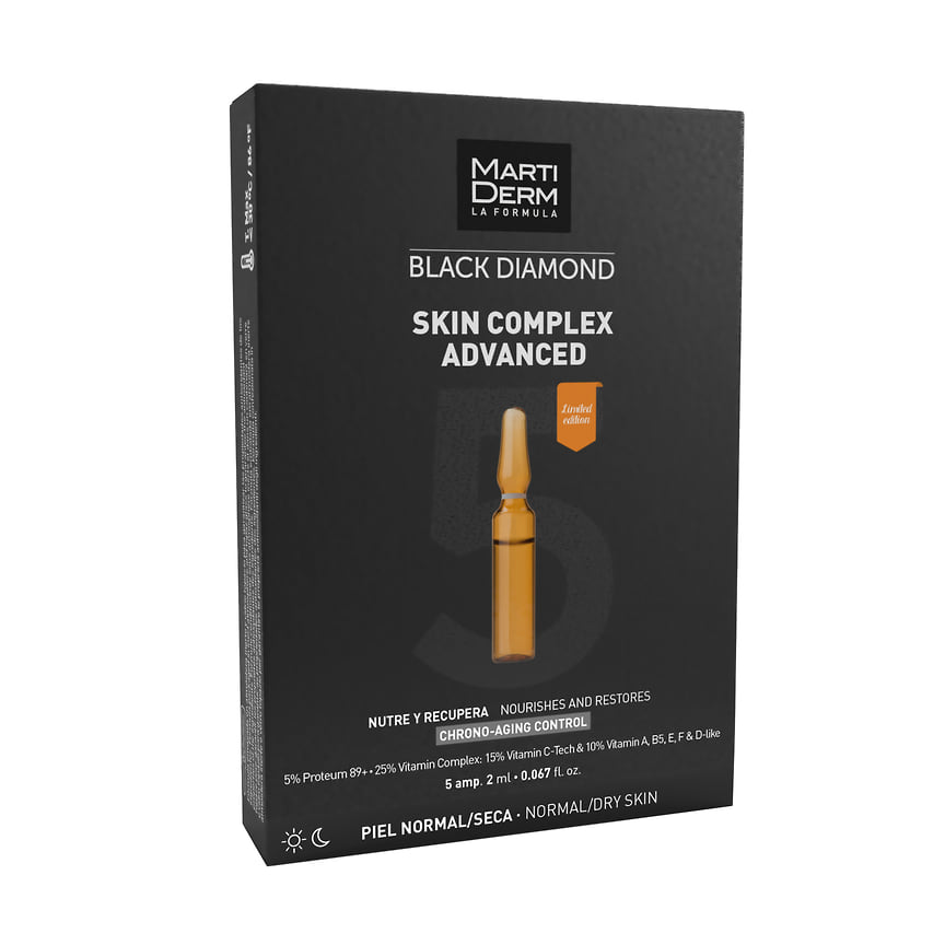 Martiderm, антивозрастная сыворотка в формате ампул Skin Complex Advanced из гаммы Black Diamond