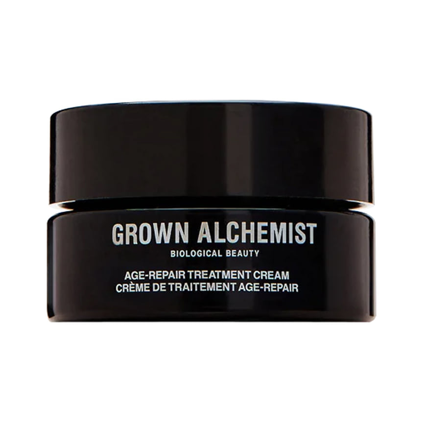 Grown Alchemist, питательный антивозрастной восстанавливающий крем Age-Repair Treatment Phyto-Peptide White Tea Extract. В составе: фитопептиды, растительный коллаген, полифенолы из белого чая, гиалуроновая кислота, экстракт алоэ, растительная гиалуроновая кислота, масло камелии, экстракт клюквы