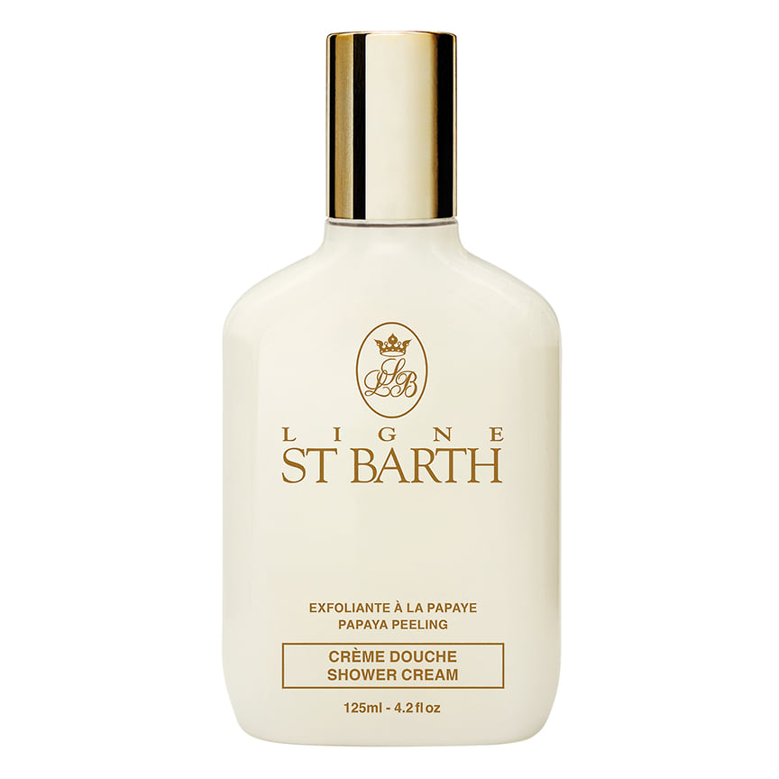 Ligne St Barth, крем-пилинг для душа Papaya Peeling Shower Cream. В составе: масло кокоса, экстракты зеленого чая и папайи, масло подсолнечника, витамин Е, вода Карибского моря