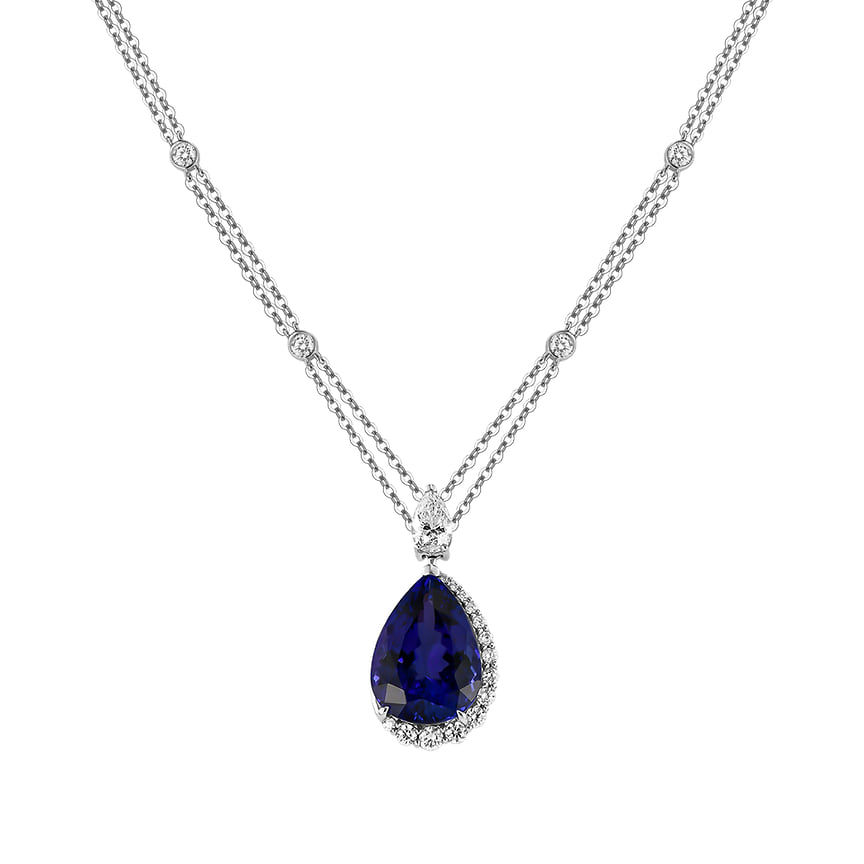 Колье Royal Tanzanite, белое золото, танзанит 5,22 карата, MIUZ Diamonds, 2,7 млн. р.