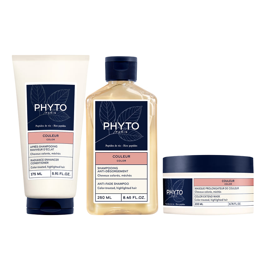 Phyto, линия для окрашенных волос «Защита Цвета»: шампунь, кондиционер и маска. В составе средств: антиоксиданты, танины, экстракты ростков подсолнечника, органический экстракт белой мальвы, комплекс пептидов риса