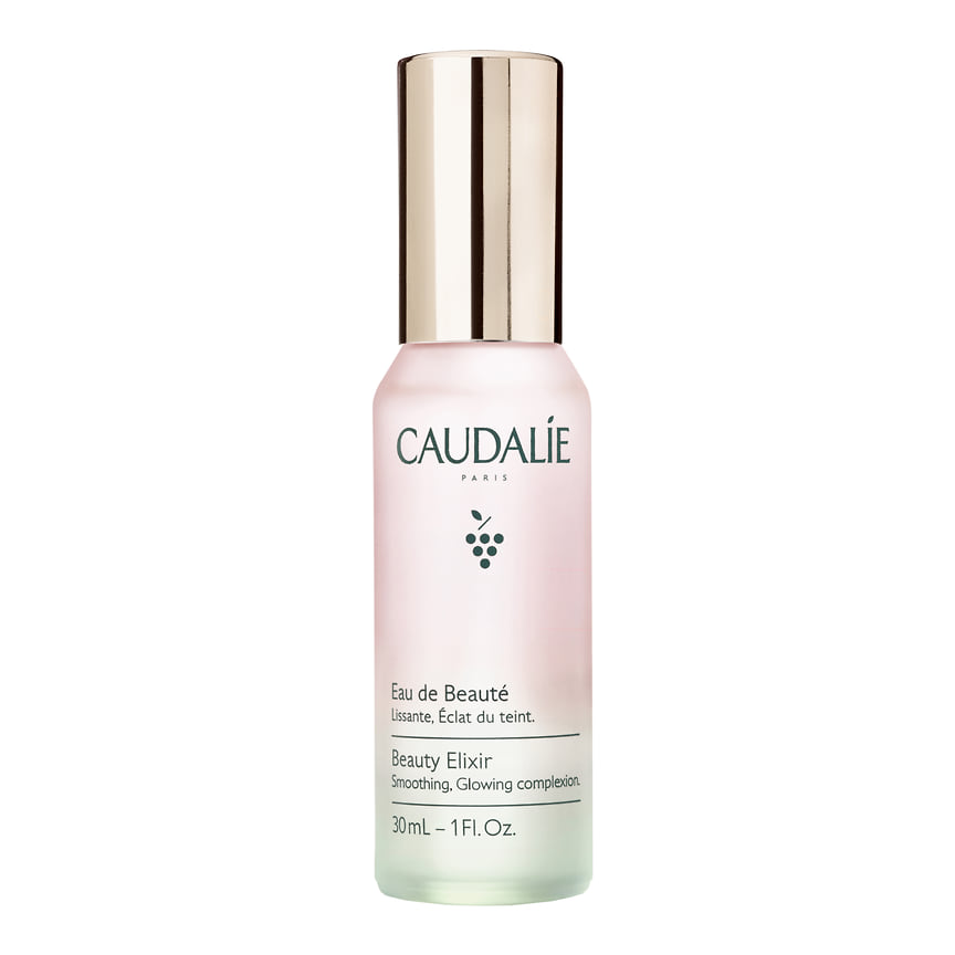 Caudalie, мист для красоты лица Beauty Elixir: фиксирует макияж, освежает и успокаивает кожу после бритья, восстанавливает уровень влаги во время перелетов