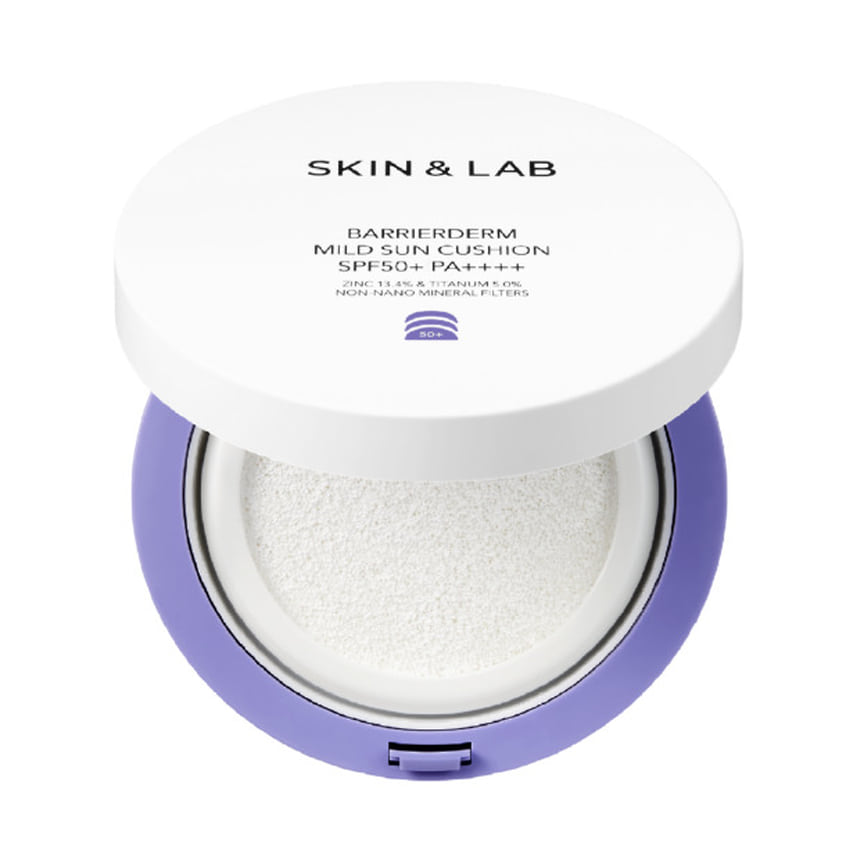 2020 Skin&amp;La, солнцезащитный лосьон-кушон для лица SPF50+ PA++++ Barrierderum Mild Sun Cushion. В составе: токоферол, аминокислоты, церамид. (в Foam)