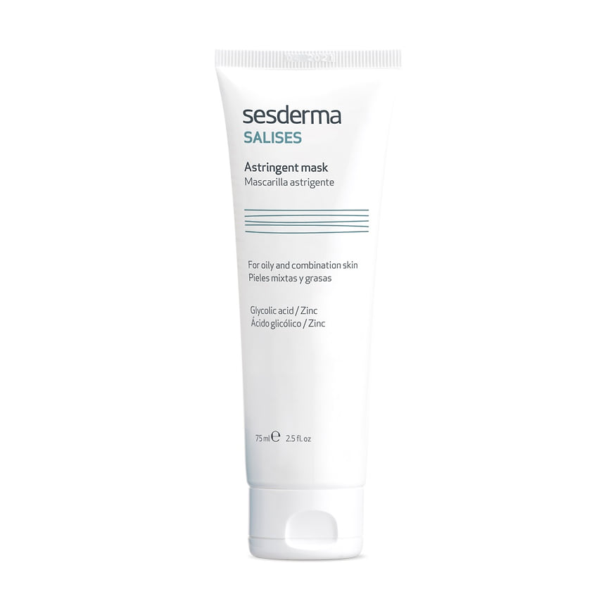 Sesderma, вяжущая увлажняющая маска Salises: очищает поры, шлифует и смягчает текстуру кожи, способствует обновлению поверхностного (рогового) слоя кожи. В составе: комплекс из порошка древесного угля, салициловой кислоты, масла жожоба, аллантоина, ниацинамида, ксилитола, лимонной кислоты и витамина Е.