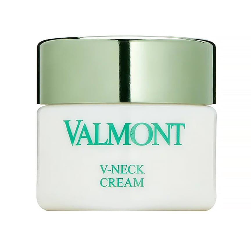 Valmont, крем для шеи и декольте V-Neck Cream: визуально разглаживает микрорельеф, сокращает глубину морщин и моделирует овал лица