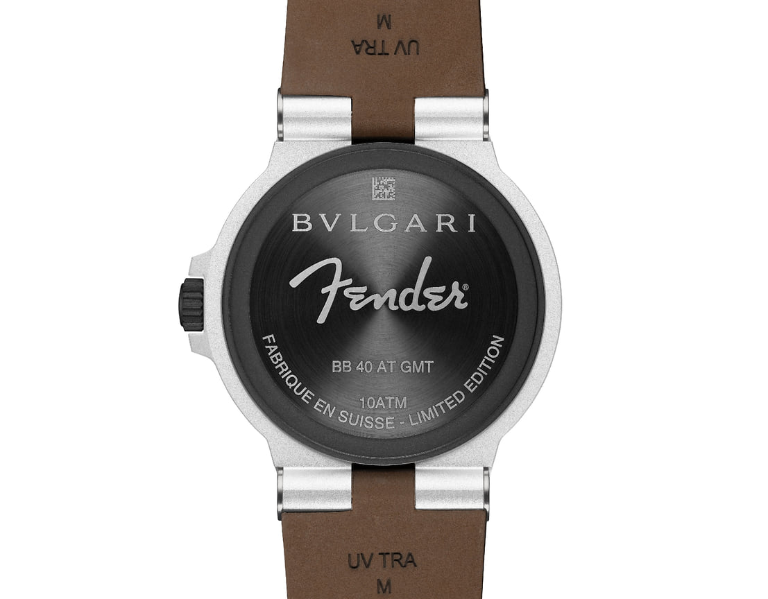 Внутреняя сторона часов Bvlgari Aluminium GMT x Fender Limited Edition