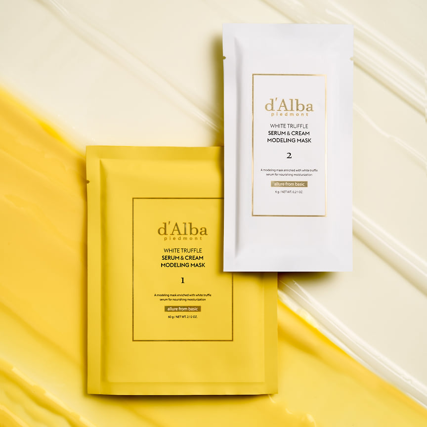 d&#39;Alba, альгинатная маска для лица White Truffle Serum &amp; Cream Modeling Mask. В составе: витамины Е и В, гиалуроновая кислота