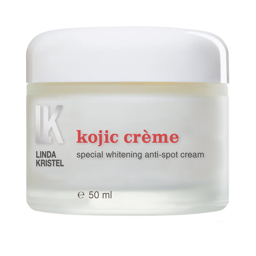 Linda Kristel, крем Kojic Creme для выравнивания тона кожи. В Составе: койевая кислота, экстракт солодки, масло проростков пшеницы, витамины А, Е, лизин