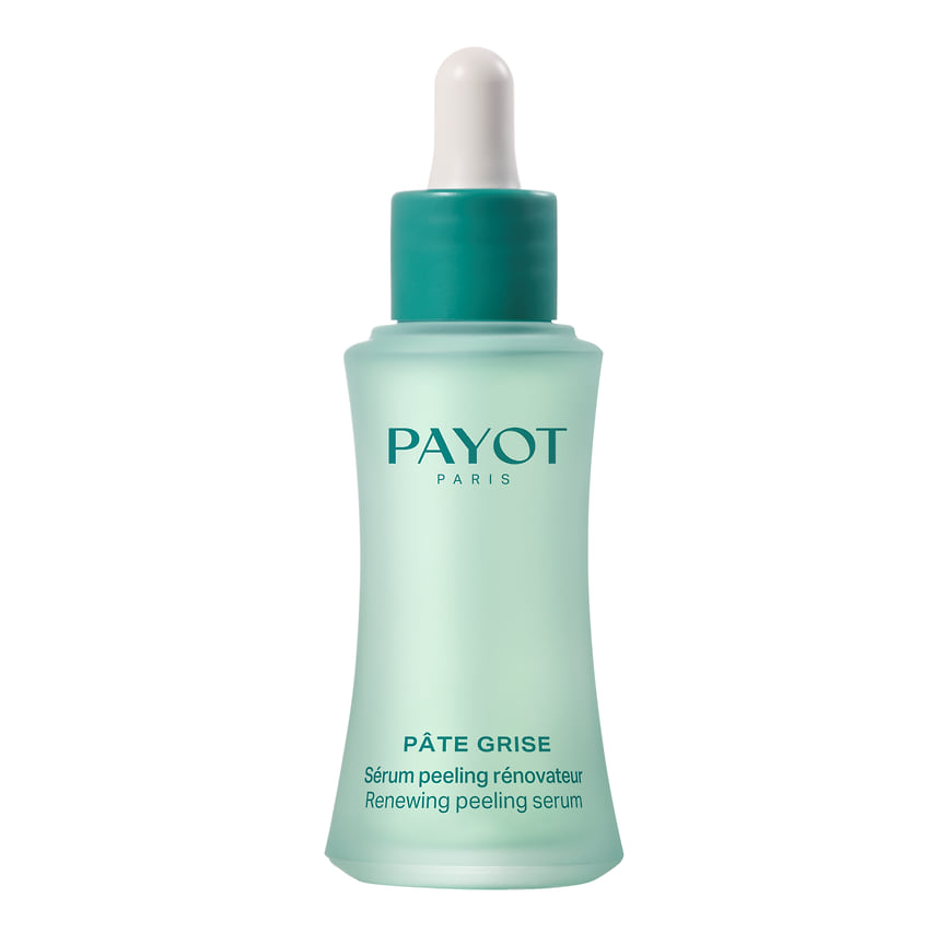 Payot, сыворотка для жирной кожи из линии Pate Grise Serum Peeling Renovateur: улучшает микрорельеф кожи, оказывает противовоспалительное действие. В составе: экстракт таволги, пробиотики и AHA-кислоты