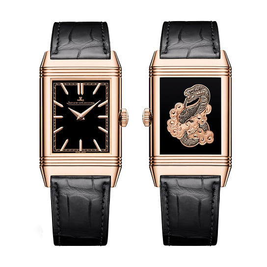 Часы Reverso Tribute Enamel «Snake», Jaeger-LeCoultre, золото, эмаль, гравировка