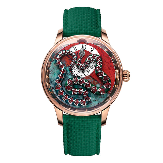 Часы Ophidian Hour, Jaquet Droz, золото, глиптика, эмаль