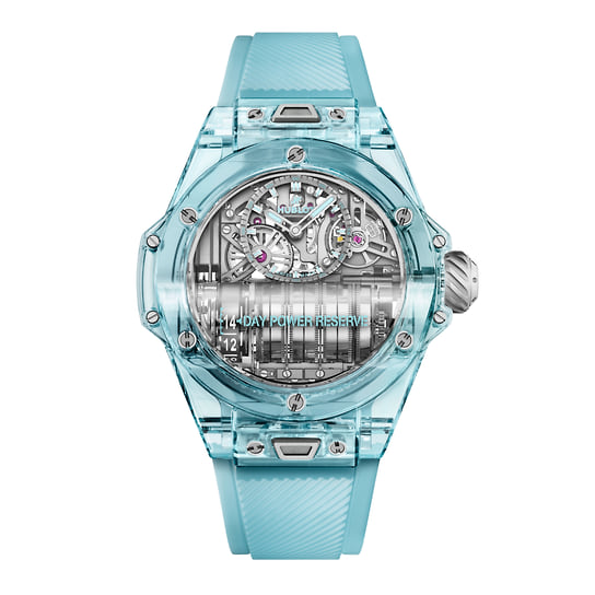 Часы Big Bang MP-11 – 14 Day Power Reserve Water Blue Sapphire, сапфировое стекло, Hublot