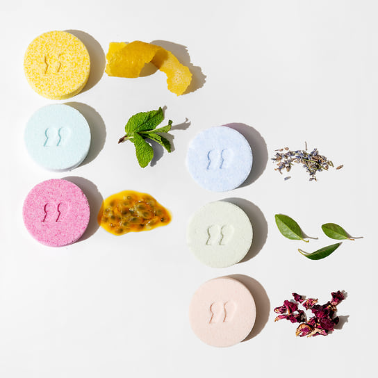 Second Shower Aroma Collection, таблетки для душа с содержанием натуральных эфирных масел; в набор входят шесть ароматов: вишня, юдзу, эвкалипт, лаванда, маракуйя, перечная мята