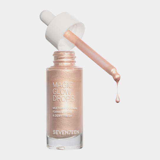 Seven7een, многофункциональный жидкий хайлайтер Magic Glow Drops для создания стойкого эффекта влажной кожи: разглаживает тонкие морщины, и создает яркое и здоровое свечение. Подходит как для лица, так и для тела