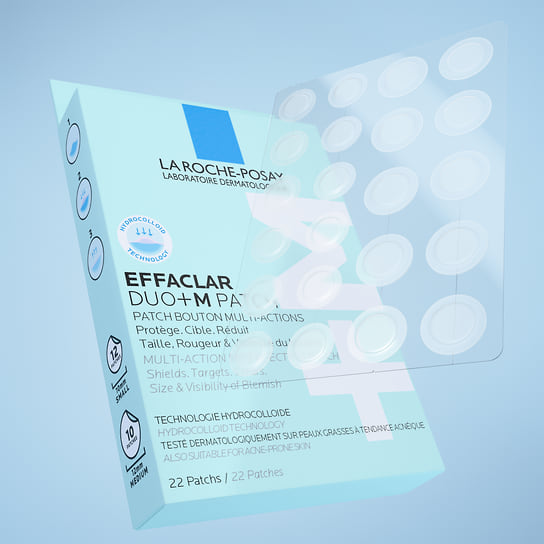 La Roche-Posay, мультифункциональные патчи для проблемной кожи, склонной к акне против прыщей и следов постакне Effaclar Duo+M